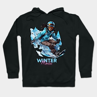 Winter Mode Winter Graphic Quote - Women's Snowboard Hoodie